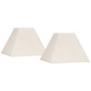 Set of 2 Tapered Square Lamp Shades Beige Large 7"