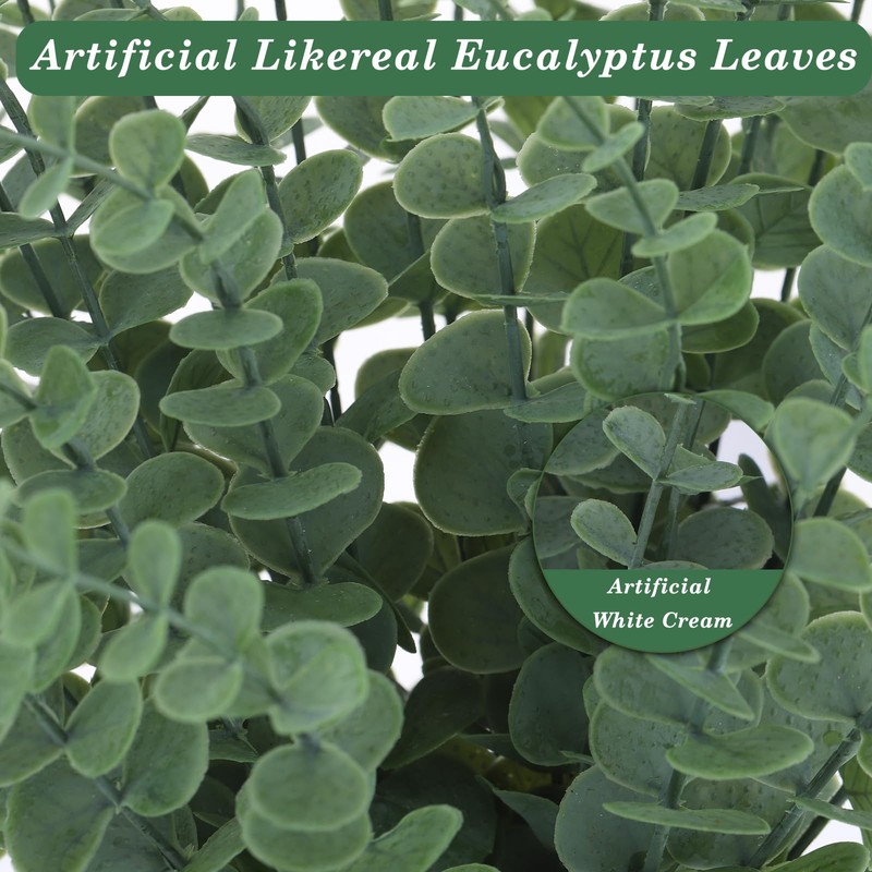 40 Pcs Decorative Artificial Eucalyptus Stems 43cm
