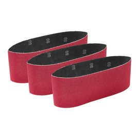 4 in. x 24 in., 80-Grit Sanding Belts with Zirconia Alumina Grain, 3-Pack, Mfr: 58888-A