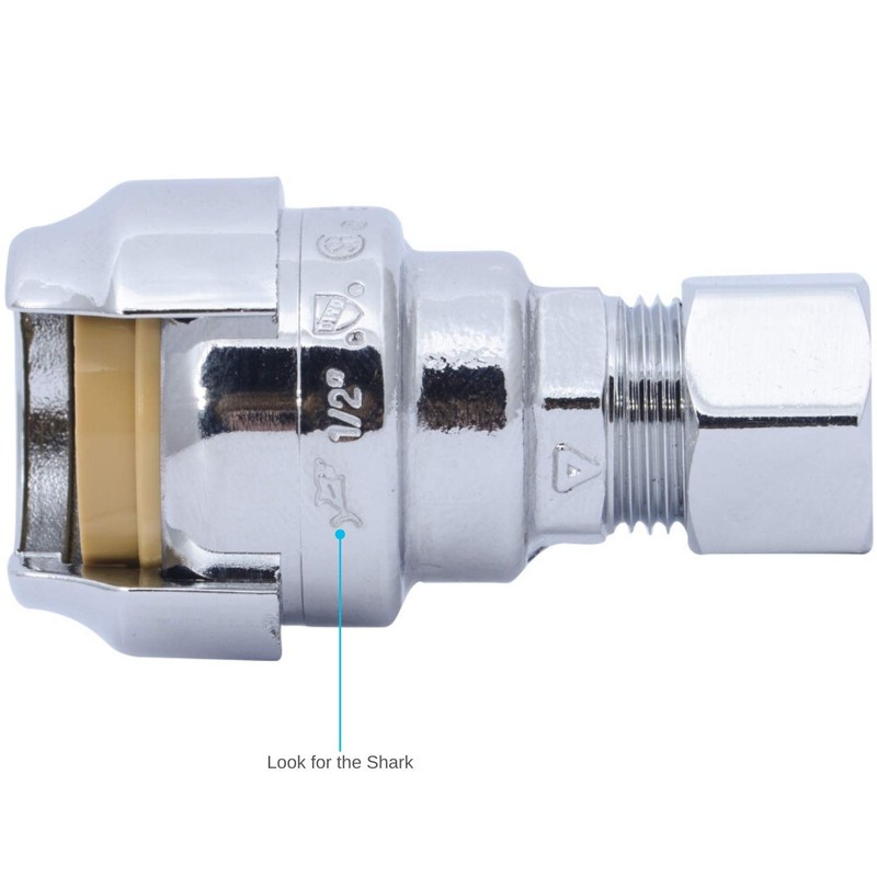 SharkBite 1/2 Inch (3/8 Inch OD) Barb Compression Adapter, Push