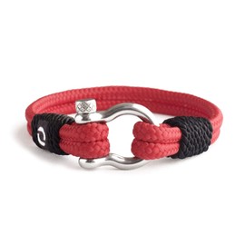 Mens Rope Bracelet - Stainless Steel Silver Shackle, Extremely Durable and Scratch Resistant Waterproof Paracord, Handmade, Nautical Wristband for Men 7-6.5