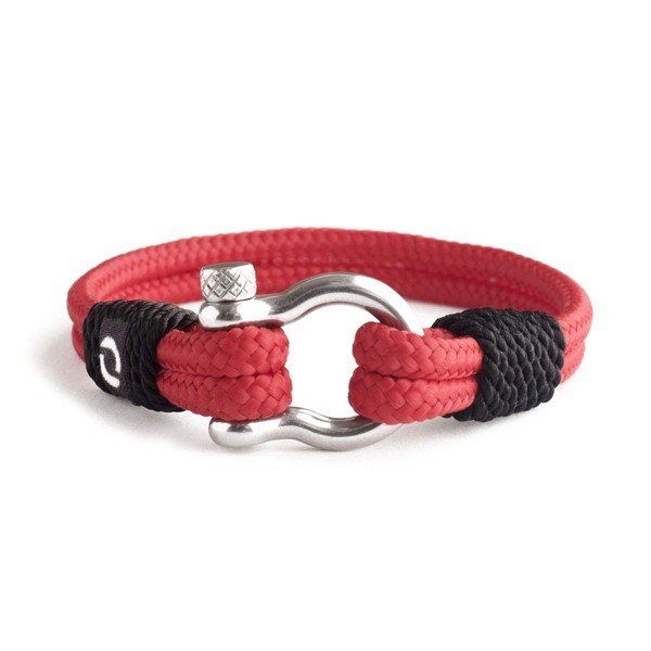 Mens Rope Bracelet - Stainless Steel Silver Shackle, Extremely Durable