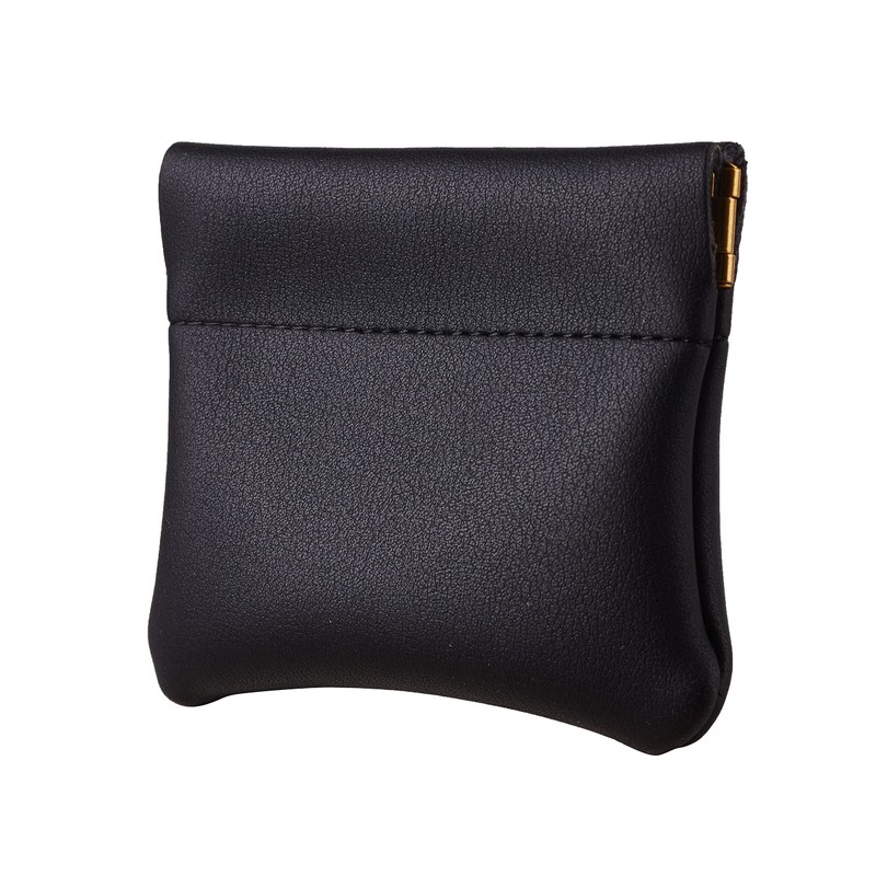 Travelambo Leather Squeeze Coin Purse Pouch Change Holder For Men