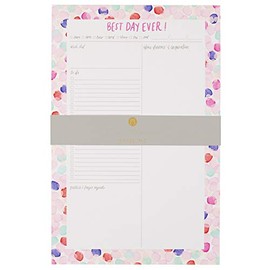 Thimblepress “Best Day Ever!” Daily Planning Pad, 75 Tear Off Sheets for Your Wish List, to-Do's, Ideas, Dreams and Inspiration, 5x8