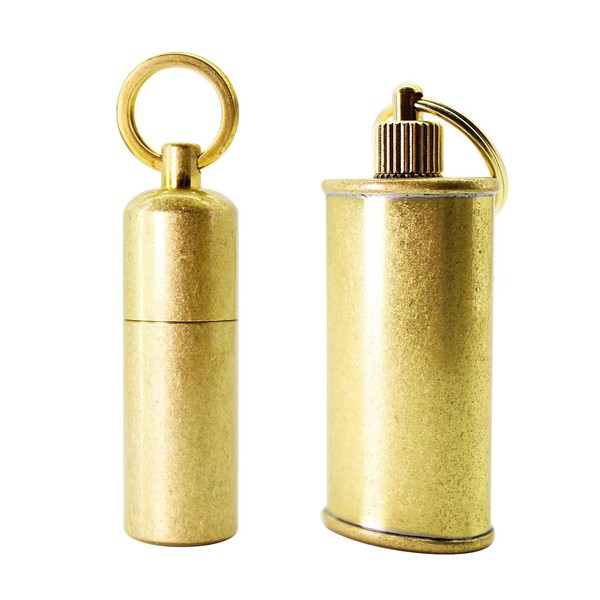 PPFISH Mini Brass Lighter - EDC Peanut Lighter Keychain - Waterproof Fire Starter Especially for Survival and Emergency Use