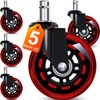 Office Chair Wheels for Casters Replacement - 3" Rubber Wheels