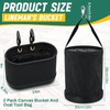 SilTriangle 2 Pack Canvas Bucket and Oval Tool Bag, Bucket