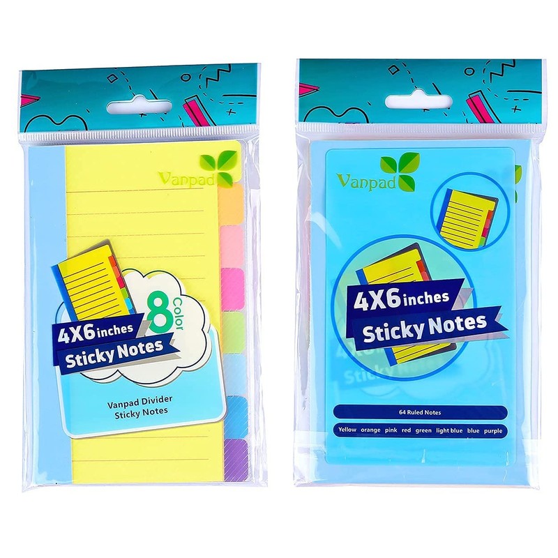 4X6 Lined Sticky Notes and 4 x 6 Divider Sticky