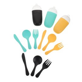 STOBAZA 3sets Boys and Girls Utensil Set Portable Cutlery Case for Travel Outdoor Tableware Bpa Sturdy Lightweight Easy-Clean Multi-use