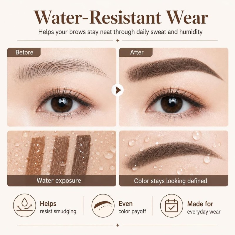 Sello para Cejas a Prueba de Agua,Kit Dos (3Pcs)