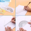 TAOSHENG 4Pcs Plastic Math Geometry Kit, Transparent Measuring Tool Set