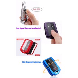 Horande Soft TPU Protector Key Fob Cover fit for Chevy Silverado 1500 Tahoe Colorado Suburban 2019-2021 GMC Sierra Canyon SLT Keyless Entry Key Fob (Red)