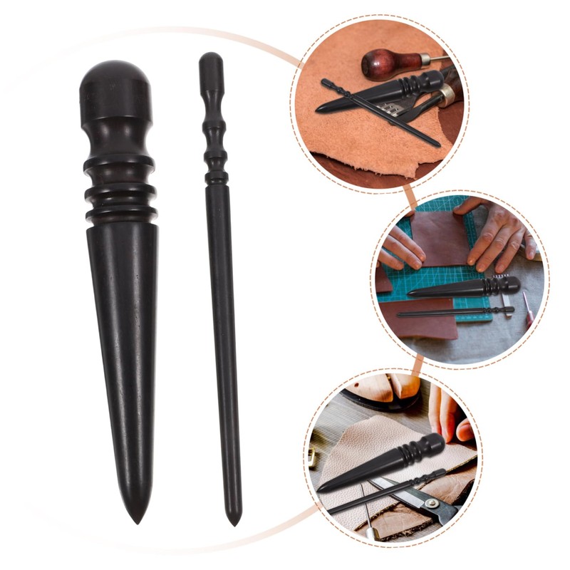 iplusmile 6pcs Sandalwood Leather Burnisher Tool for Projects Burnishing Tool