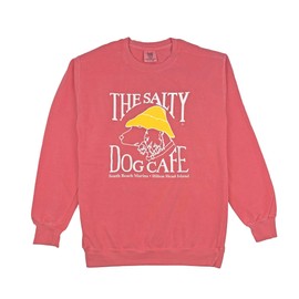 Salty Dog Pigment Dyed Crewneck Sweatshirt (US, Alpha, Medium, Regular, Regular, Watermelon)