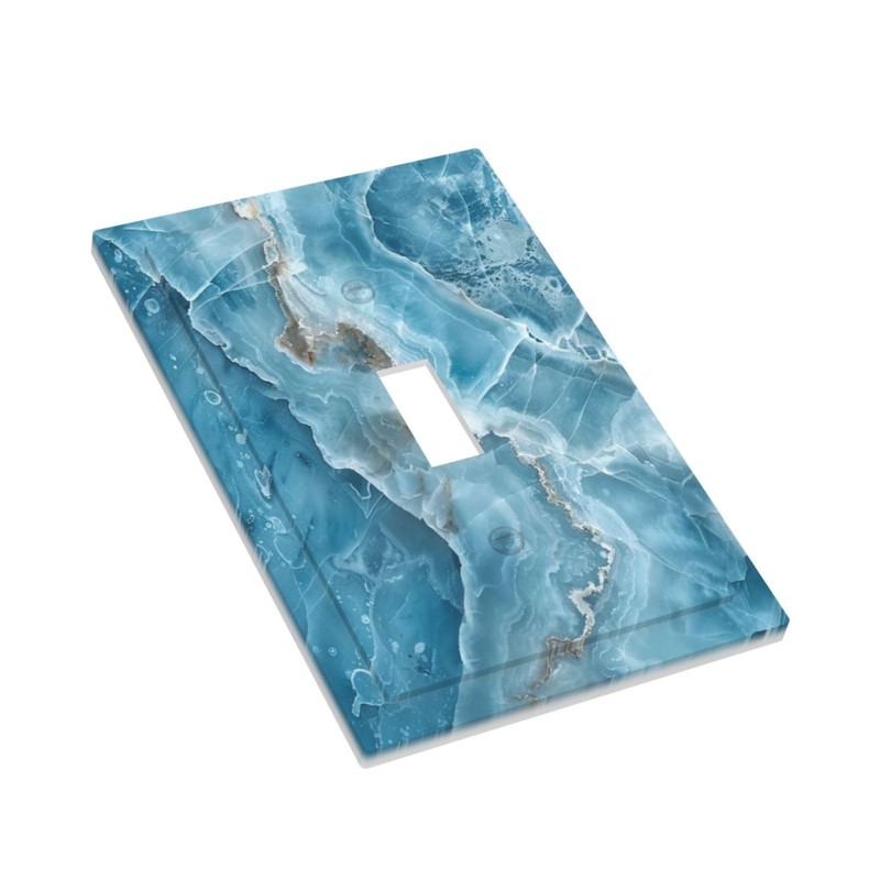OILbiexn Decorative Light Switch Cover Abstract Luxury Blue Gradient Marble