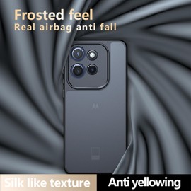 JeLLYPIE for Moto Edge 50 Neo Case, Matte Translucent Skin-Touch Shockproof Smooth Bumper Cover for Moto Edge 50 Neo, Black