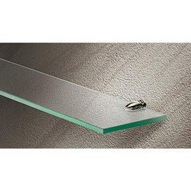 GedoTec Glass floor beam Shelf supports Shelf support MEA Zinc die-casting for Shelf thickness 5 - 8 mm Made in Germany - stainless steel coloured