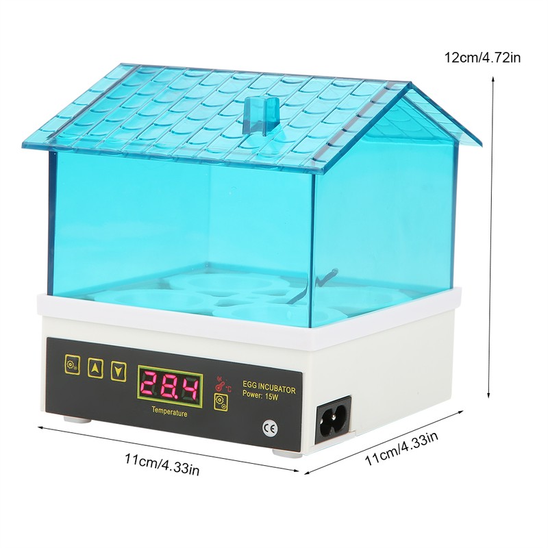 4 Eggs Mini Incubator Hatcher Household Digital Semiautomatic Hatching House