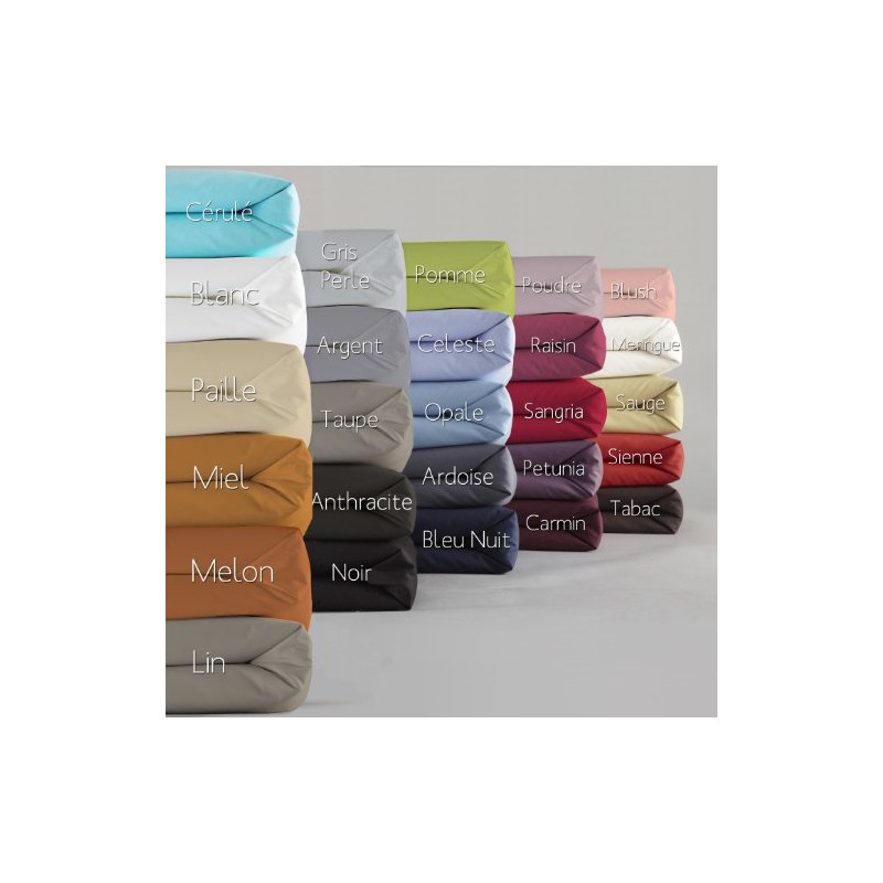 ESSIX Royal Line Cotton Percale Fitted Sheet, white, 2 x