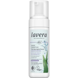 lavera Basis Sensitiv Cleansing Foam, Natural Cosmetics, Vegan, Organic Aloe Vera and Organic Almond Oil, Facial Cleansing, Natural Cleansing Formula, 1 x 150 ml