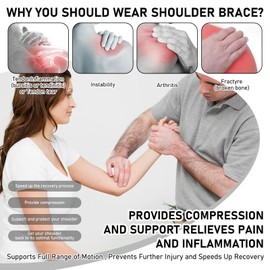 Shoulder Support for Women Men,Adjustable Shoulder Brace,Arm Sling Immobilizer,Relieve Shoulder Discomfort,for Left and Right Hands(Gray)