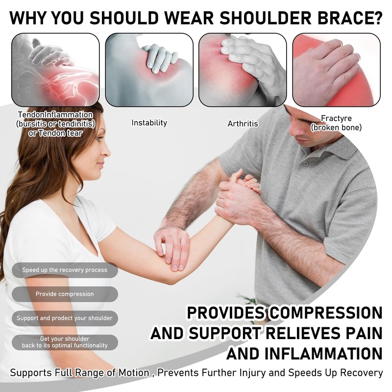 Shoulder Support for Women Men,Adjustable Shoulder Brace,Arm Sling Immobilizer,Relieve Shoulder