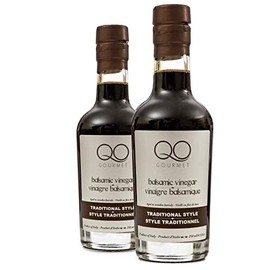 QO Gourmet Italian Barrel Aged Thick Balsamic Vinegar of Modena | Traditional Style | Food Gift Set | High Density Premium Italian Vinegar | Aceto Balsamico | Produced and Bottled in Modena, Italy