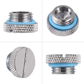 5pcs Plug Water Cooling Plug Brass G1/4 Screw Screw Slotted Built-in Ring Compatible with PC Water Cooling System