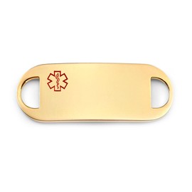 StickyJ 18k Gold Plated Stainless Medical Alert Tag with Free Engraving