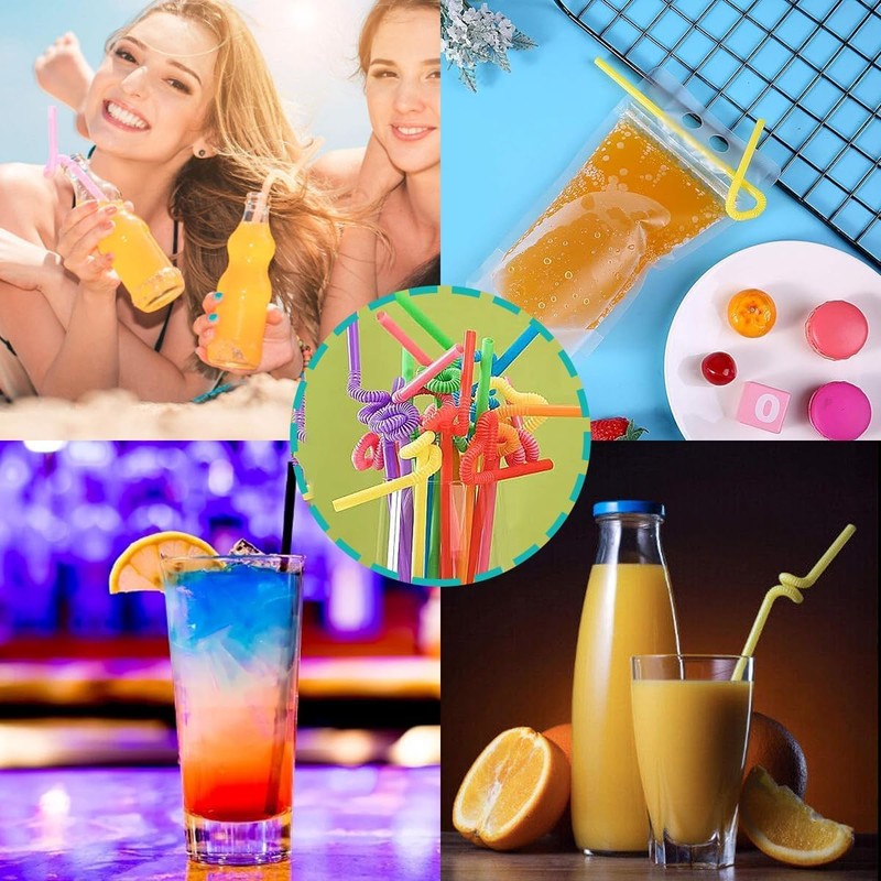 100pcs Straws Tapioca Straws 25*1.1cm Disposable Straws Plastic Straws Milk