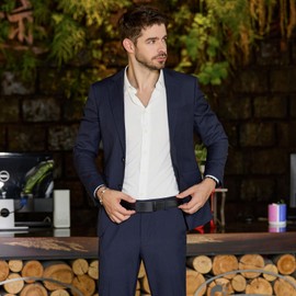 VATAN Men's Belt Leather Ratchet Belt for Men Dress Casual Every Day with Adjustable Buckle, Trim to Fit (Black, 42" to 48" Waist Adjustable)