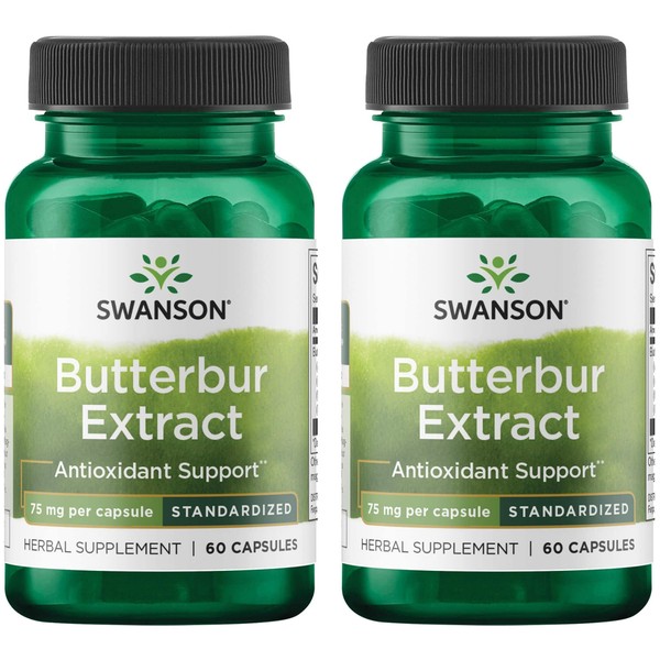 Swanson Butterbur Extract - Standardized 75 mg 60 Caps 2 Pack
