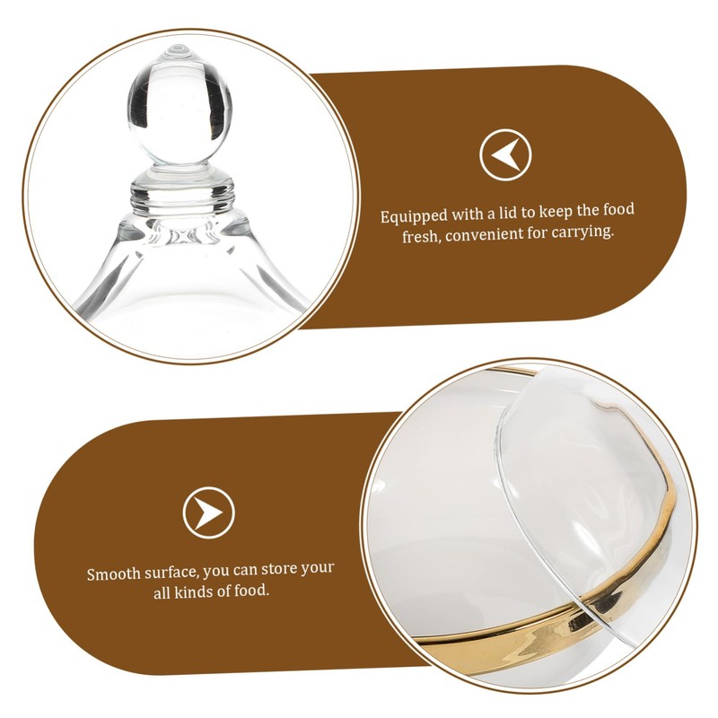 CIYODO Elegant Lidded Dessert Bowl Baking Pudding Rice Fruits Comfortable