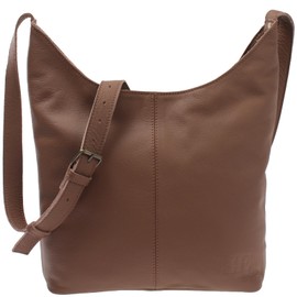LECONI Medium Shoulder Bag Women's Bag Shoulder Bag Natural Soft Leather Handbag Women's Leather 33 x 33 x 9 cm LE0072, fawn