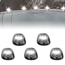 Tresound Cab Roof Marker Lights for 2003-2016 Dodge Ram 1500 2500 3500 (Smoked Lens with 16 White LEDs)
