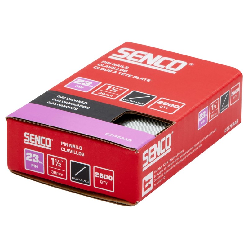 SENCO CZ17EAAR 1-1/2" 23 Gauge Pin Nails, Galvanized Finish 2,600