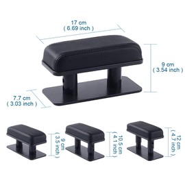 JSCARLIFE Car Armrest pad, Universal Vehicle Armrest Pad Elbow Support Side Adjustment Bracket and Pads Car Armrest Increase Pad suits for most car models (Black)
