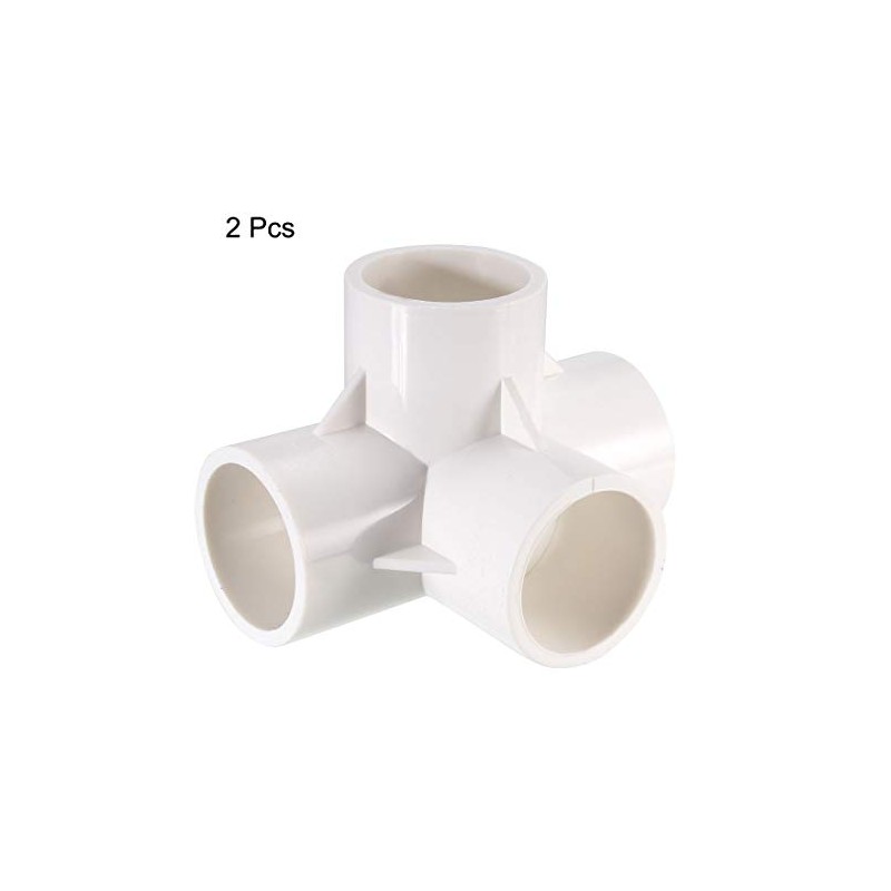 sourcing map 4 Way Elbow PVC Pipe Fitting Furniture Grade