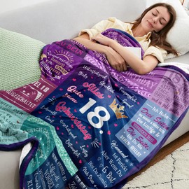Yesbird 18th Birthday Girl, Gifts Girls 18 Years, 18 Year Old Girl/Boy, 18th Birthday Gift Girl/Boy, Decoration 18th Birthday Girl Teenager Blanket 150 x 130 cm