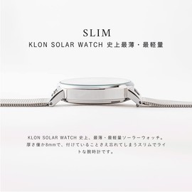 SLIM SOLAR STYLE Wristwatch, Thin, Men's, Women's, Replacement Strap Set, Simple, 1.5 inches (38 mm), 1.5 inches (38 mm), ENGRAVE TIME: 38mm Silver, Bracelet Type