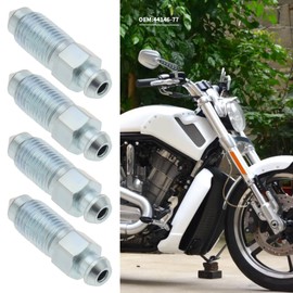 OTOTEC 4Pcs Q235 Steel Brake Caliper Bleed Screw 3/8-24 Brake Caliper Bleed Screw Nipple Compatible with Harley-Davidson 502660 Silver
