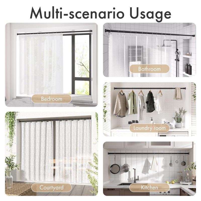 Amazer Spring Tension Shower Curtain Rod, 54-90 Inches Tension Curtain