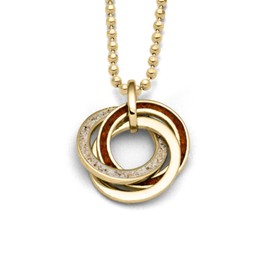 DUR Marina Pendant 2.0 Gold Plated 925 Sterling Silver Width 19mm P4120, Sterling Silver, No Gemstone