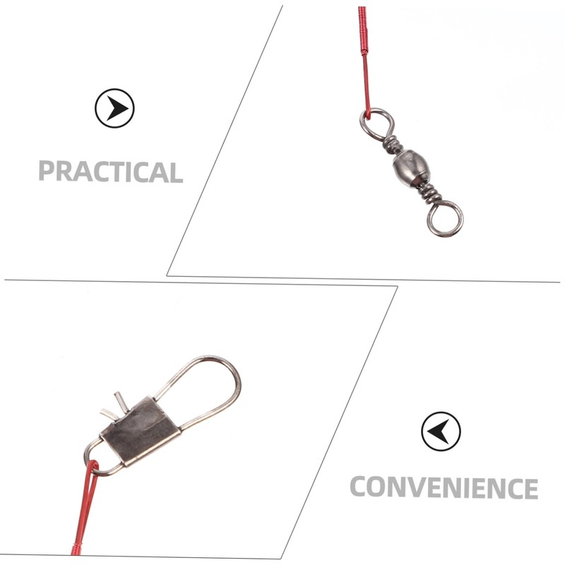 KOMBIUDA Bite-Resistant Fishing Wire Trace Leaders 100 Pieces Swivel Snap