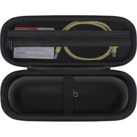 RAIALL Carrying Case Compatible with Beats Pill Wireless Bluetooth Speaker, Beats Pill Portable Speaker Holder with Extra Mesh Pocket for Charging Cables,Black