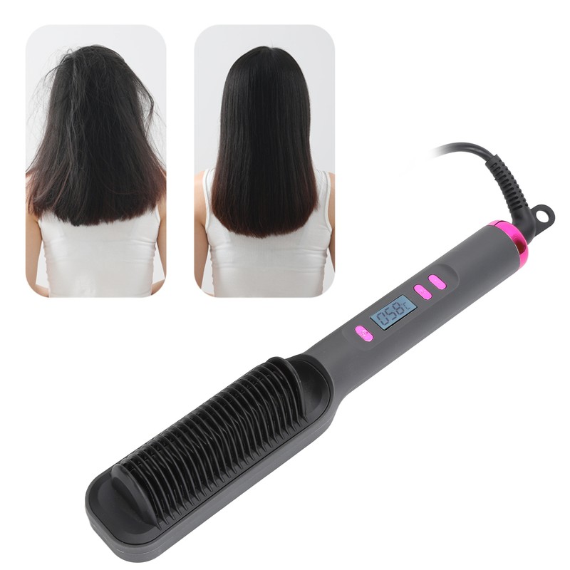 Hair Straightener Brush 3D Teeth Multi Temp Modes PTC Uniform