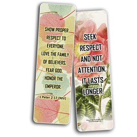 NewEights Famous versículos y citas sobre el respeto (paquete de 30 unidades) – Juego de tarjetas motivacionales diarias – Colección Set Clippers – Ideal para eventos de la iglesia