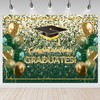 Mocsicka 2025 Graduation Backdrop Glitter Balloons Bachelor Cap Congratulations Graduates