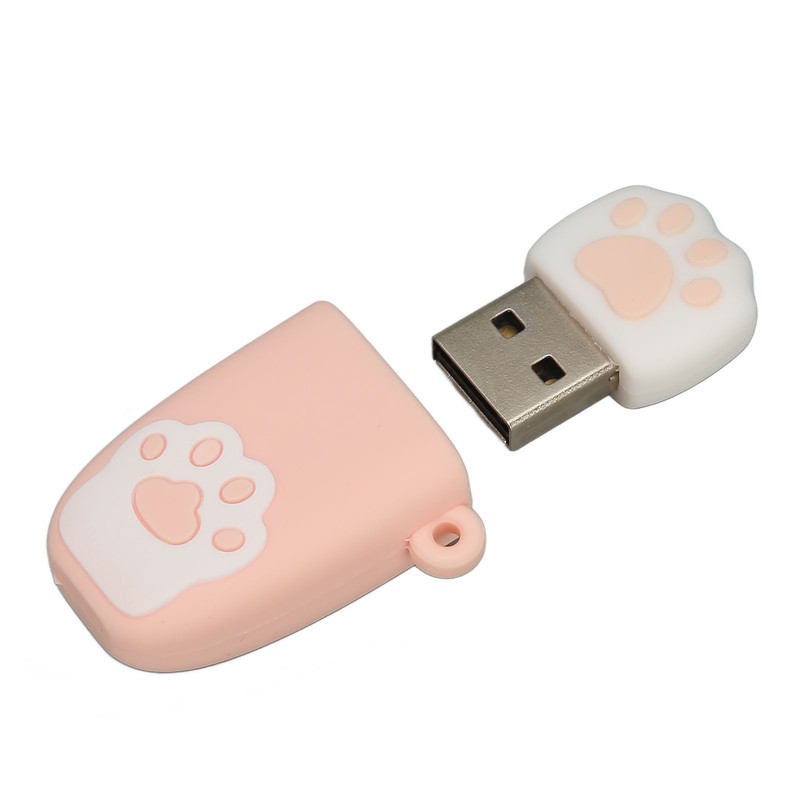 U Disk USB2.0 Hot Swap Cat Paw Shape Cartoon Style