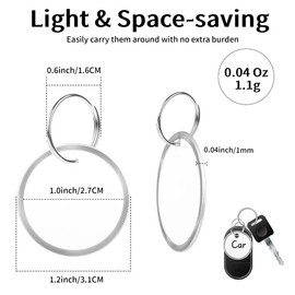 Key Tags Labels with Ring - 10 Pack Metal Rim Key Chain ID Tags/Identifiers with White Writable Round Paper Labels for Name, Luggage, Bags, Backpack, 1 Inches